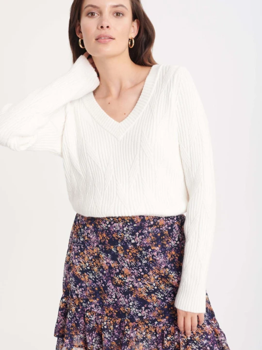 Zdjęcie produktu Wiskozowy sweter oversize Greenpoint kremowy