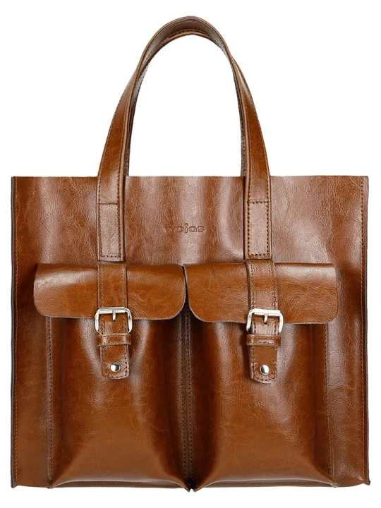 Zdjęcie produktu Wojas Skórzana torebka w kolorze jasnobrązowym - 33 x 30 x 17 cm rozmiar: onesize
