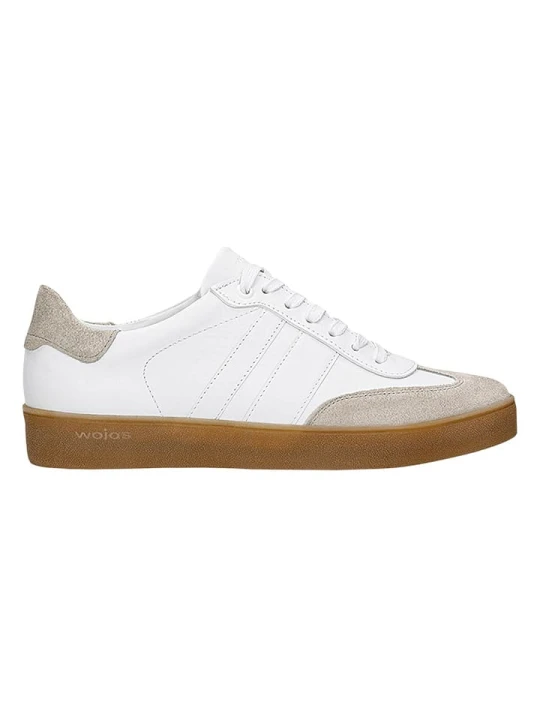 Zdjęcie produktu Wojas Skórzane sneakersy w kolorze biało-beżowym rozmiar: 37