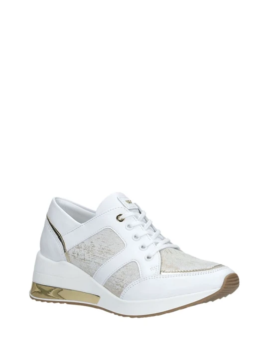 Zdjęcie produktu Wojas Skórzane sneakersy w kolorze biało-złotym rozmiar: 40