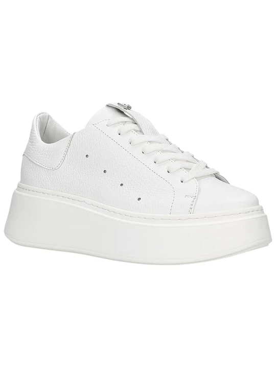 Zdjęcie produktu Wojas Skórzane sneakersy w kolorze białym rozmiar: 40