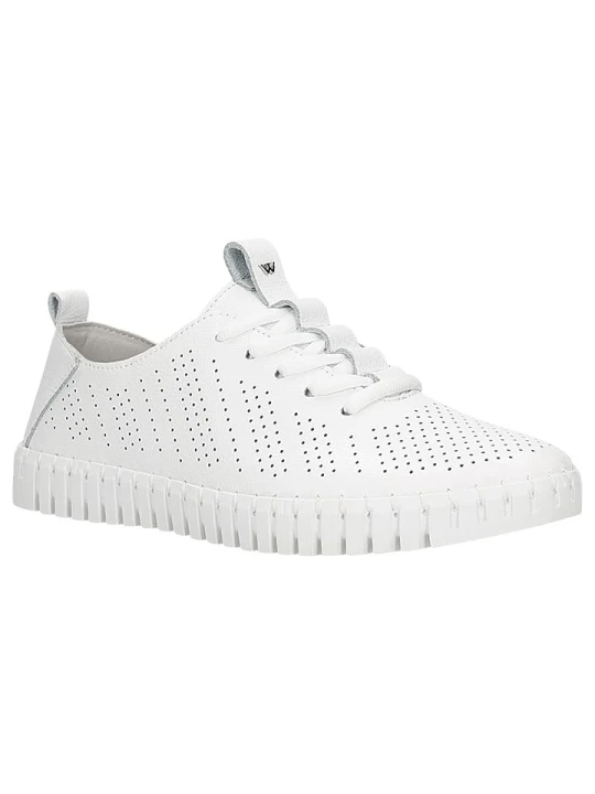 Zdjęcie produktu Wojas Skórzane sneakersy w kolorze białym rozmiar: 37