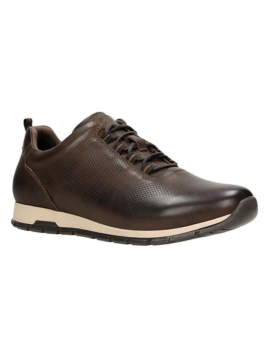 Zdjęcie produktu Wojas Skórzane sneakersy w kolorze brązowym rozmiar: 40