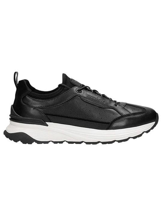 Zdjęcie produktu Wojas Skórzane sneakersy w kolorze czarno-białym rozmiar: 40