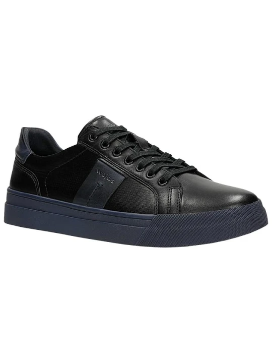 Zdjęcie produktu Wojas Skórzane sneakersy w kolorze czarno-granatowym rozmiar: 41