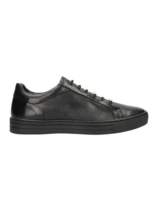 Zdjęcie produktu Wojas Skórzane sneakersy w kolorze czarnym rozmiar: 38