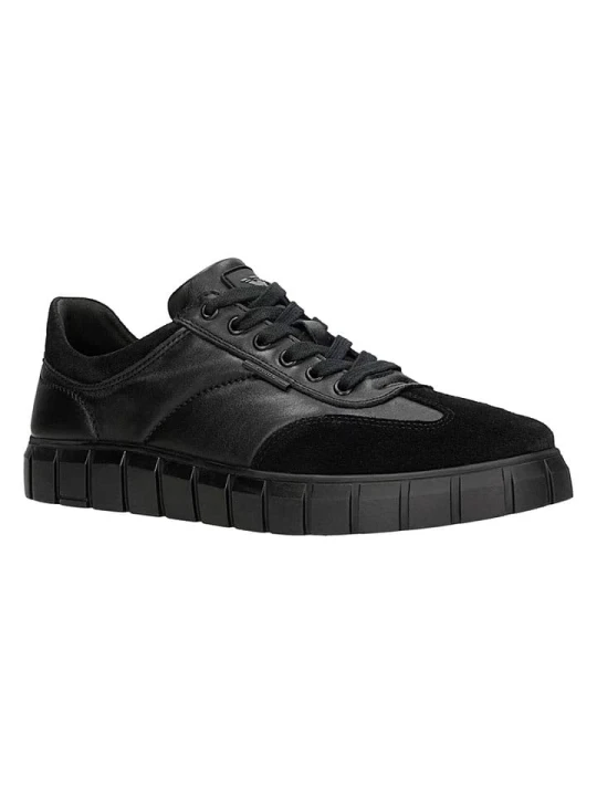 Zdjęcie produktu Wojas Skórzane sneakersy w kolorze czarnym rozmiar: 44