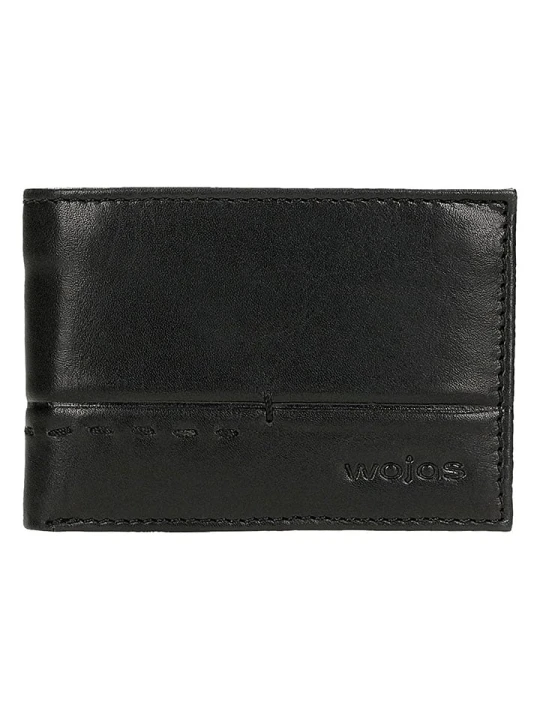 Zdjęcie produktu Wojas Skórzany portfel w kolorze czarnym - 10 x 7 x 2 cm rozmiar: onesize