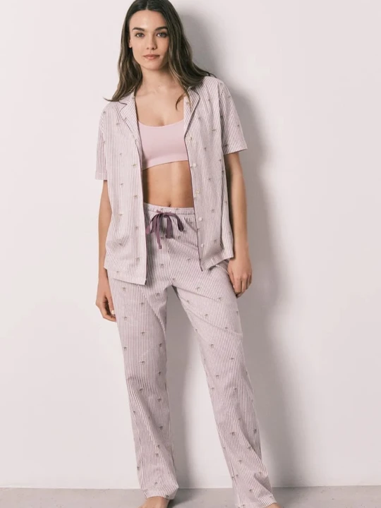 Zdjęcie produktu women'secret komplet loungwear damski bawełniany beżowy