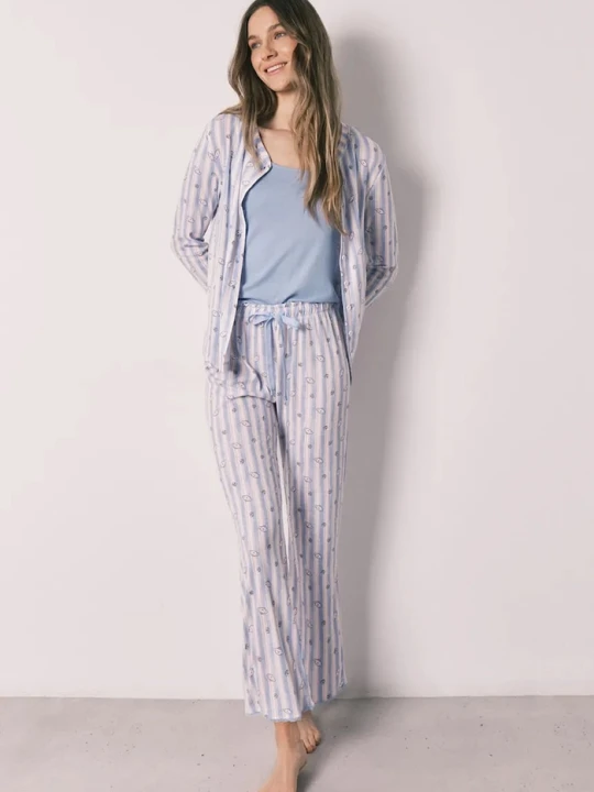 Zdjęcie produktu women'secret komplet loungwear damski z wiskozą niebieski