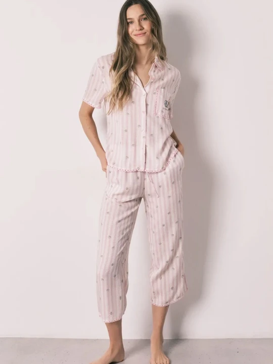 Zdjęcie produktu women'secret komplet loungwear damski z wiskozy biały