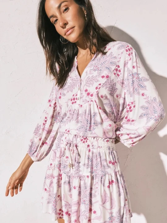 Zdjęcie produktu women'secret komplet loungwear damski z wiskozy fioletowy