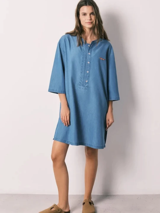 Zdjęcie produktu women'secret koszula nocna damska z wiskozą niebieski