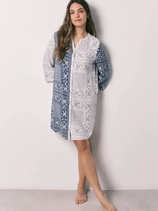 Zdjęcie produktu women'secret koszula nocna damska z wiskozy niebieski