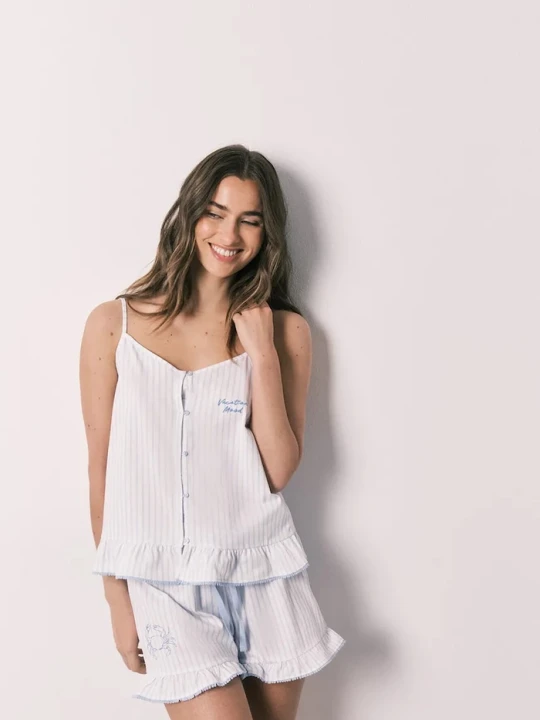 Zdjęcie produktu women'secret piżama damska bawełniana niebieski