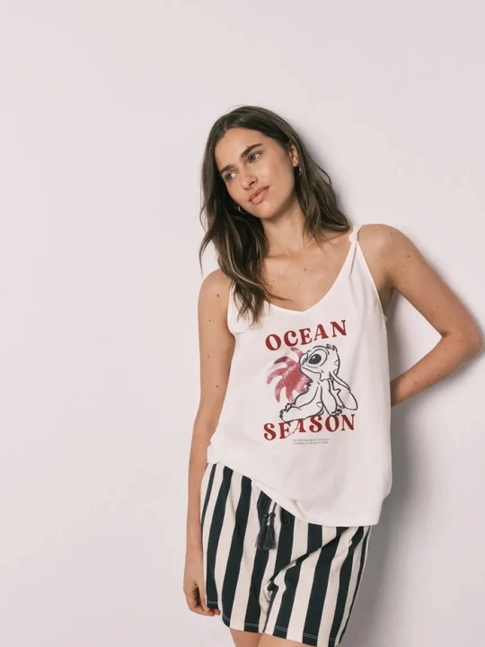 Zdjęcie produktu women'secret piżama damska bawełniana beżowy