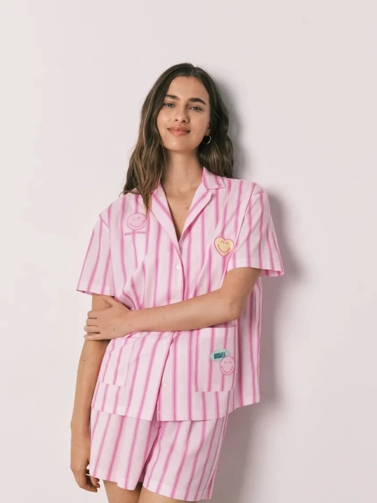 Zdjęcie produktu women'secret piżama dwuczęściowa damska bawełniana różowy
