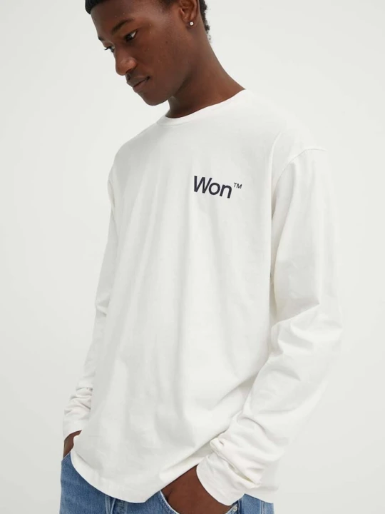 Zdjęcie produktu Won Hundred longsleeve bawełniany beżowy
