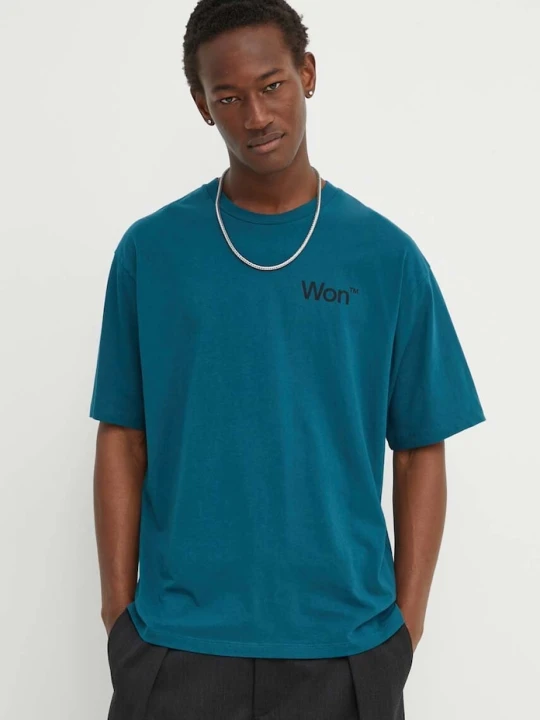 Zdjęcie produktu Won Hundred t-shirt bawełniany turkusowy