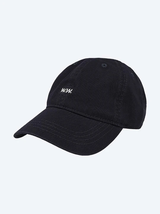 Zdjęcie produktu Wood Wood czapka z daszkiem bawełniana Low profile twill cap granatowy