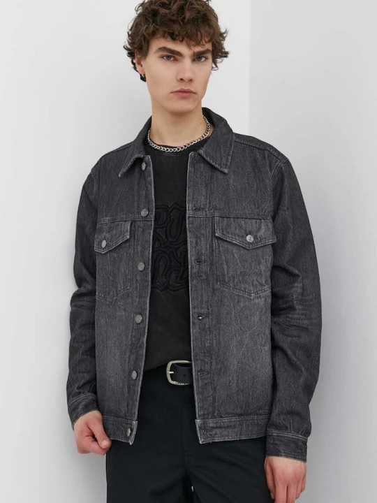 Zdjęcie produktu Wood Wood kurtka jeansowa Ivan Denim czarny