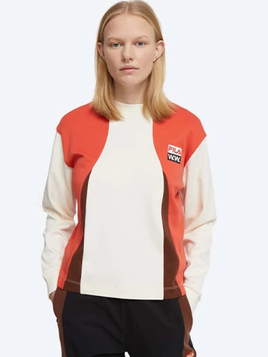 Zdjęcie produktu Wood Wood longsleeve bawełniany X Fila beżowy