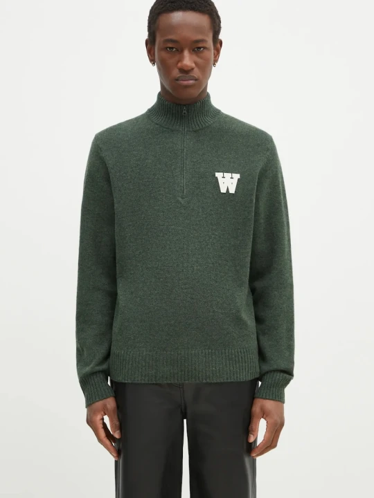 Zdjęcie produktu Wood Wood sweter wełniany Blu AA CS Halfzip