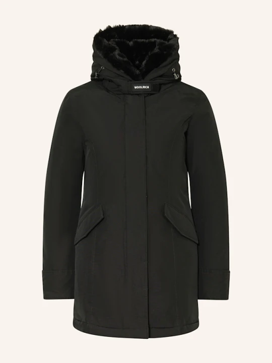Zdjęcie produktu Woolrich Kurtka Puchowa Beaker Ze Sztucznym Futrem schwarz CZARNY