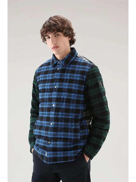 Zdjęcie produktu Woolrich Kurtka puchowa "Check" w kolorze niebiesko-zielonym rozmiar: M