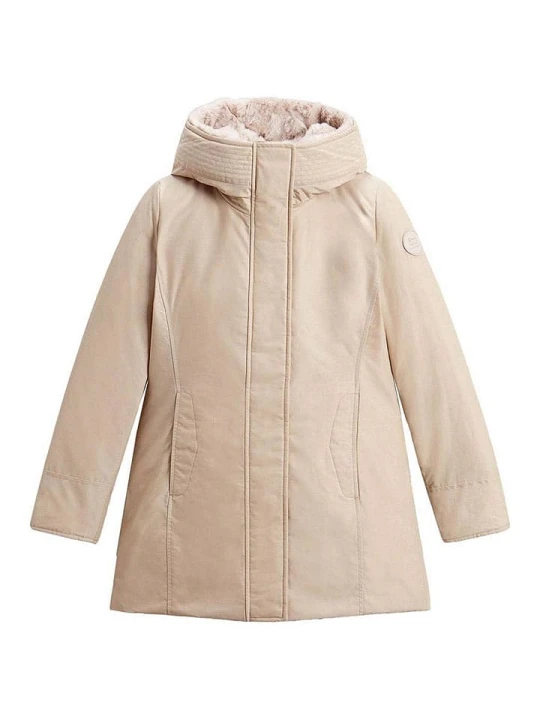 Zdjęcie produktu Woolrich Parka puchowa "Boulder" w kolorze beżowym rozmiar: S