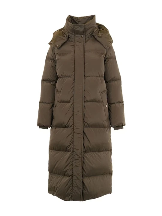 Zdjęcie produktu Woolrich Płaszcz puchowy "Kelly" w kolorze ciemnobrązowym rozmiar: L