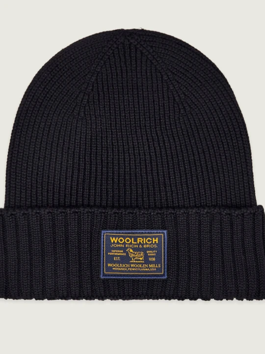 Zdjęcie produktu Woolrich Wełniana czapka Legacy Patch czarny