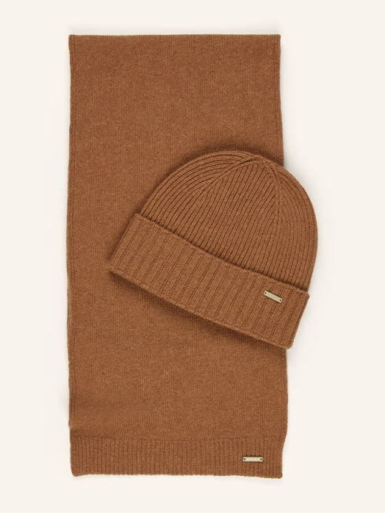 Zdjęcie produktu Woolrich Zestaw: Szalik I Czapka W Pudełku Prezentowym beige BRĄZOWY