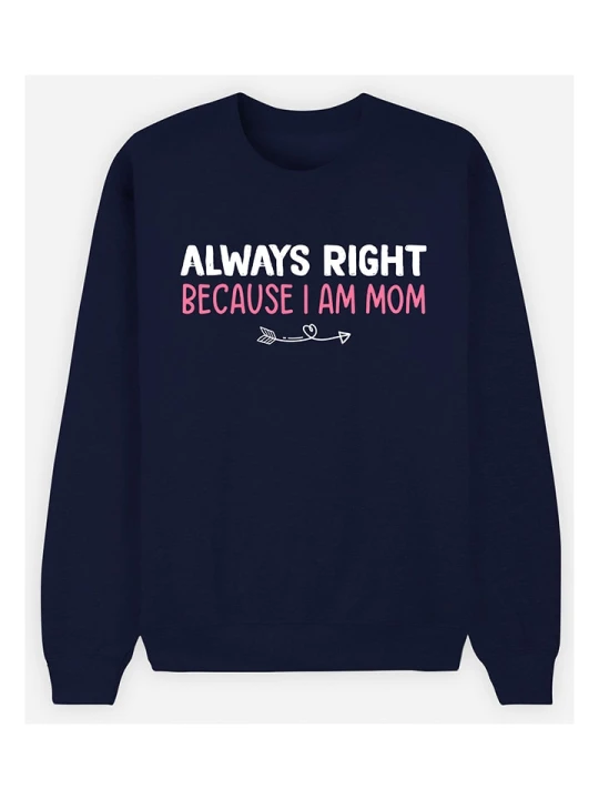Zdjęcie produktu WOOOP Bluza "Always Right Mom" w kolorze granatowym rozmiar: XS