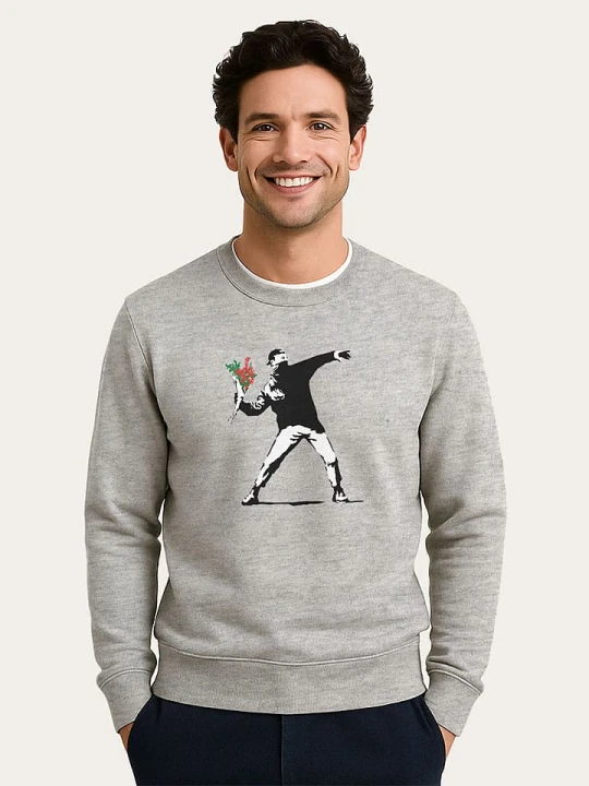 Zdjęcie produktu WOOOP Bluza "Banksy Love" w kolorze szarym rozmiar: XXL