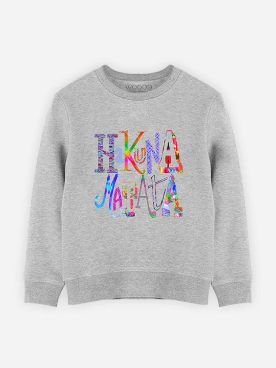 Zdjęcie produktu WOOOP Bluza "Hakuna Matata" w kolorze szarym rozmiar: 140