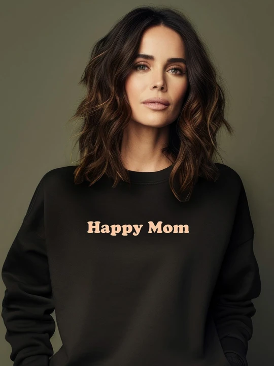 Zdjęcie produktu WOOOP Bluza "Happy Mom" w kolorze czarnym rozmiar: M