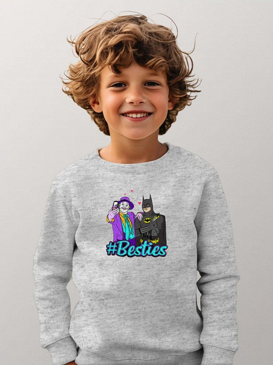 Zdjęcie produktu WOOOP Bluza "Joker et Batman" w kolorze szarym rozmiar: 140