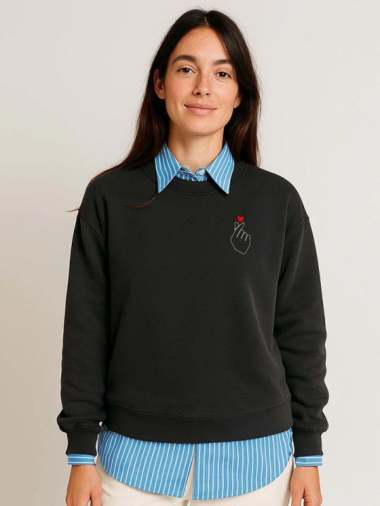 Zdjęcie produktu WOOOP Bluza "K Love Cur" w kolorze czarnym rozmiar: L
