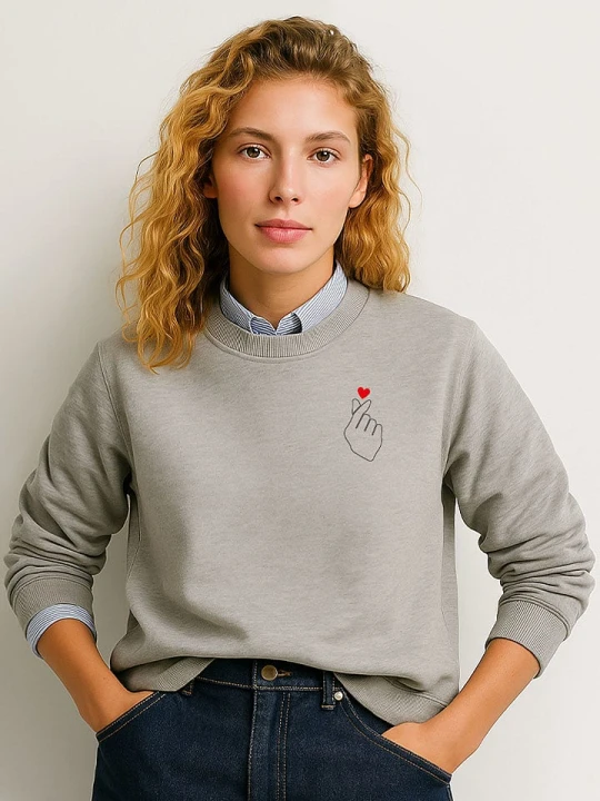 Zdjęcie produktu WOOOP Bluza "K Love Cur" w kolorze szarym rozmiar: M