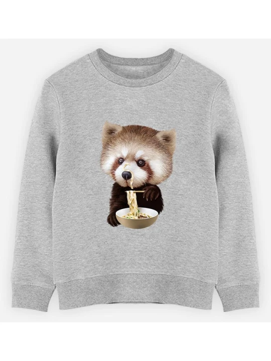 Zdjęcie produktu WOOOP Bluza "Red Panda loves noodles" w kolorze szarym rozmiar: 128