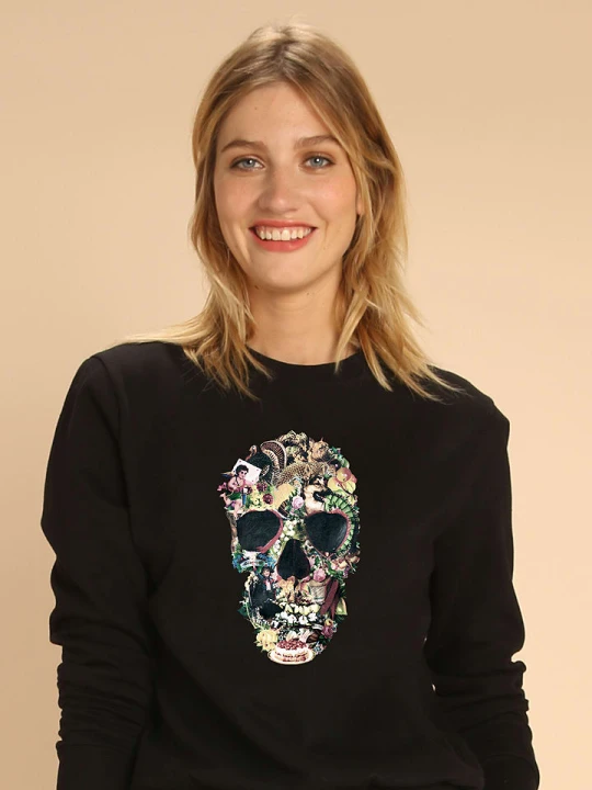 Zdjęcie produktu WOOOP Bluza "Vintage Skull" w kolorze czarnym rozmiar: L
