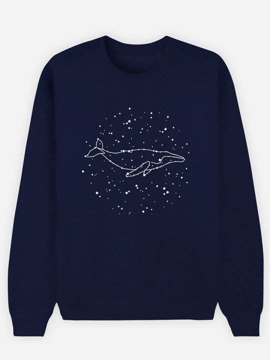 Zdjęcie produktu WOOOP Bluza "Whale Constellation" w kolorze granatowym rozmiar: M