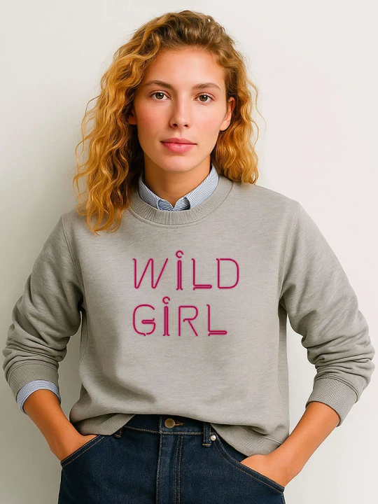 Zdjęcie produktu WOOOP Bluza "Wild girl" w kolorze szarym rozmiar: XXL
