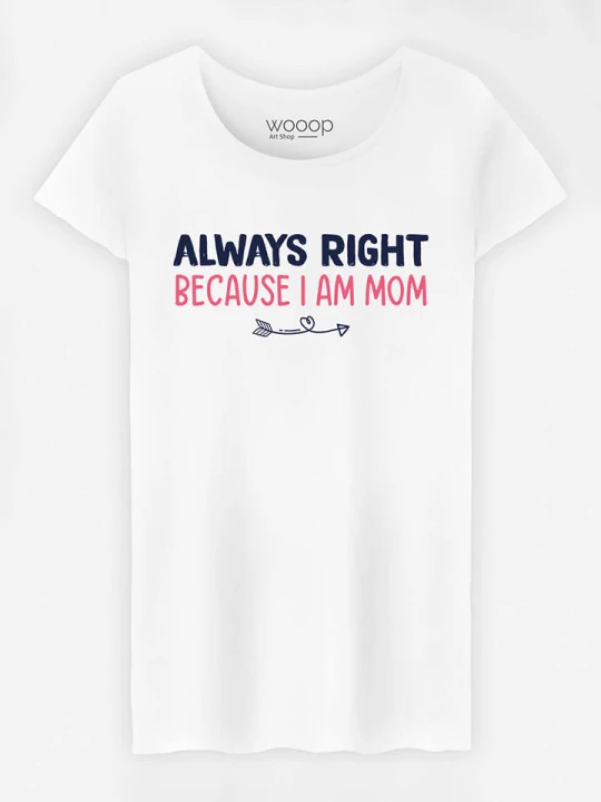 Zdjęcie produktu WOOOP Koszulka "Always Right Mom" w kolorze białym rozmiar: L