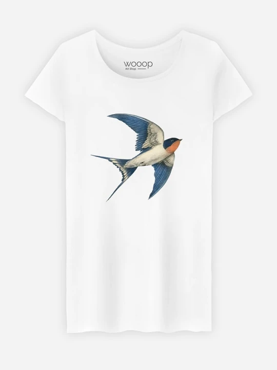 Zdjęcie produktu WOOOP Koszulka "Barn Swallow" w kolorze białym rozmiar: M