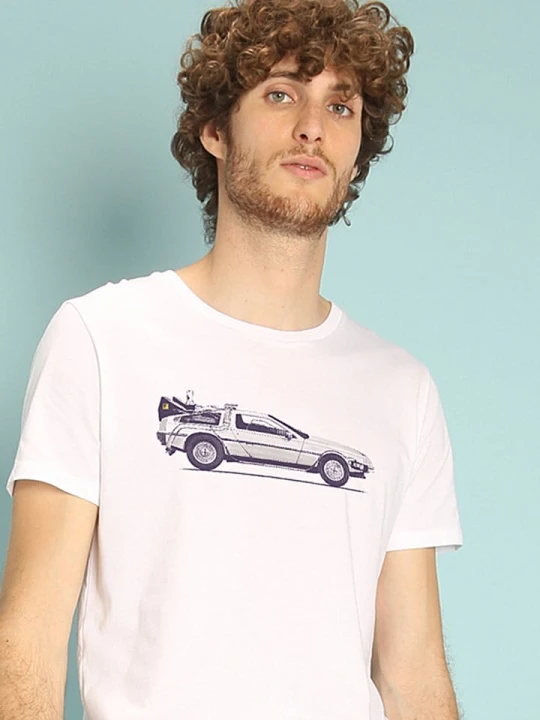 Zdjęcie produktu WOOOP Koszulka "Delorean" w kolorze białym rozmiar: XXL