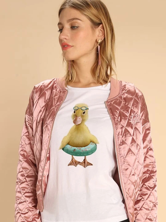 Zdjęcie produktu WOOOP Koszulka "Duck Bouee" w kolorze białym rozmiar: M
