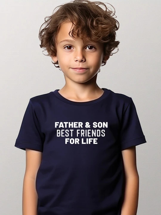 Zdjęcie produktu WOOOP Koszulka "Father and son" w kolorze granatowym rozmiar: 152