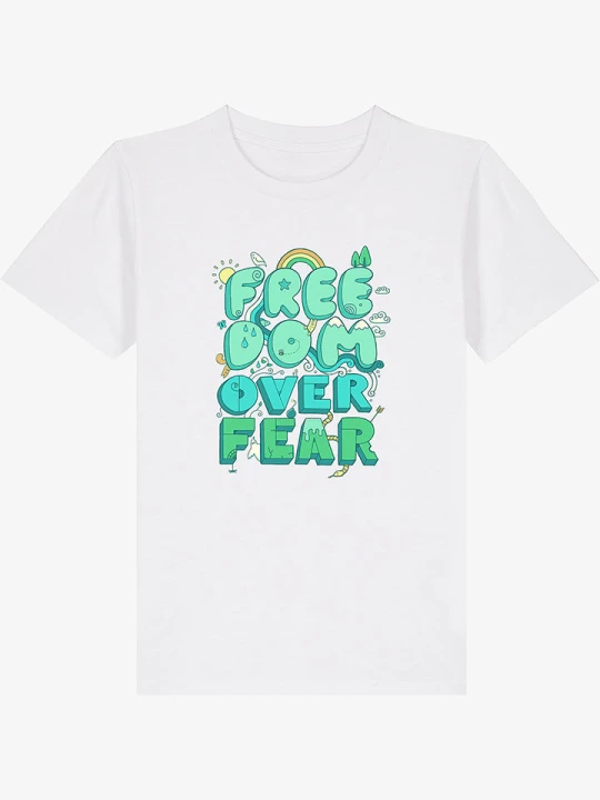 Zdjęcie produktu WOOOP Koszulka "Freedom Over Fear" w kolorze białym rozmiar: 140